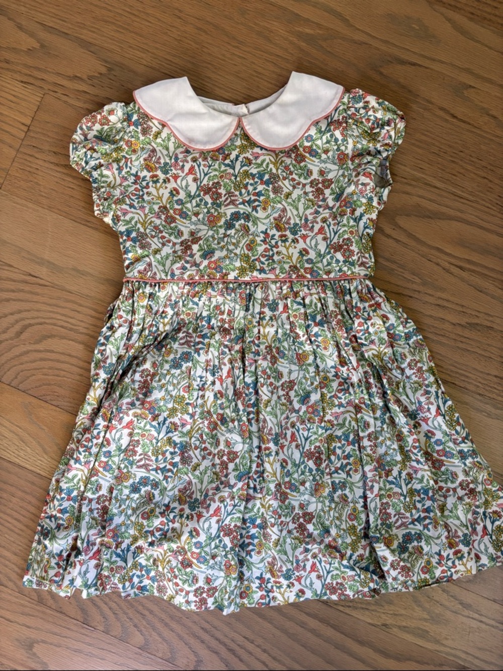 Bella Bliss Floral Peter Pan Collar Floral Short Sleeve Dress, size 4